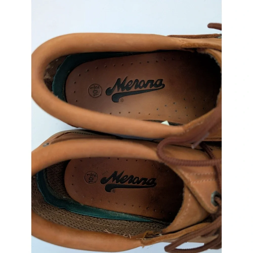 Mens Merona Tan/ Rust Leather Boat Shoes Size 10.5